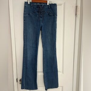 Free People We The Free Eva Lace-Up Bootcut Jeans Size 29